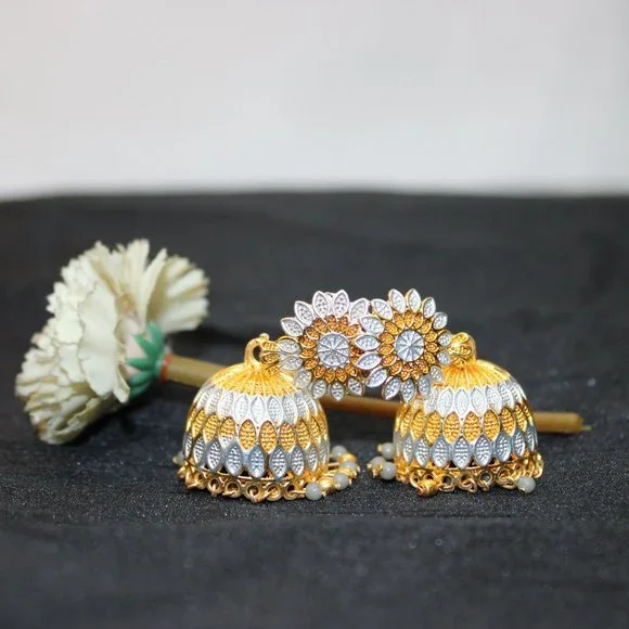 Gold Earrings Gold Plated Earrings Gold Jhumka Gold Plated jhumka - Picture 1 of 3